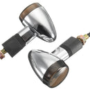 Motorcycle Chrome Smoke Bullet LED Turn Signal Blinker Cafe Racer Light Custom