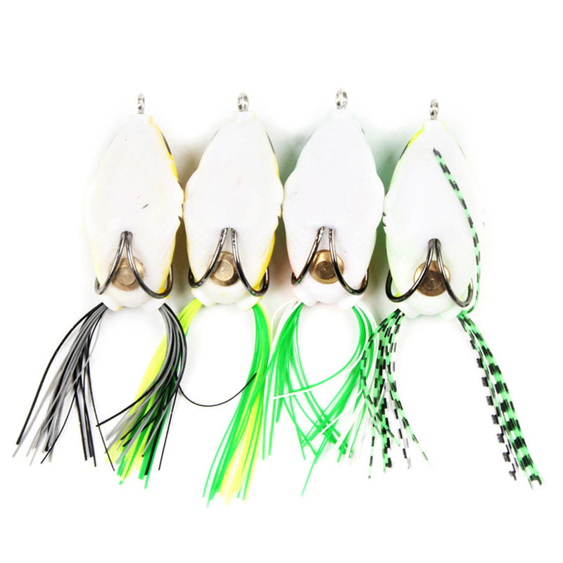 5Pcs/Set 14g 11cm Plastic Soft Dual Hook Frog Lure Artificial Topwater Wobbler Fishing Lure