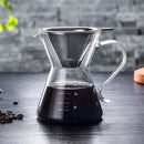 400ml Classic Glass Pour Over Hand Drip Coffee Maker Pot & Steel Filter Net Portable
