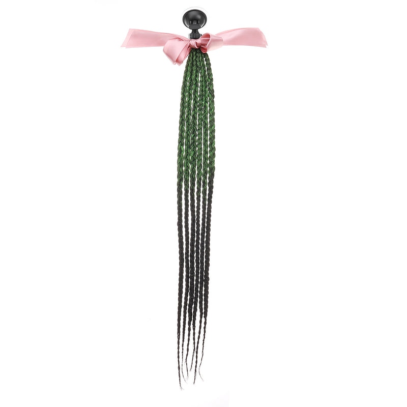 60cm 24 inch Motorcycle Bike Helmet Sucker Removable Hair Braid Pigtail Ponytail Gradient Ramp
