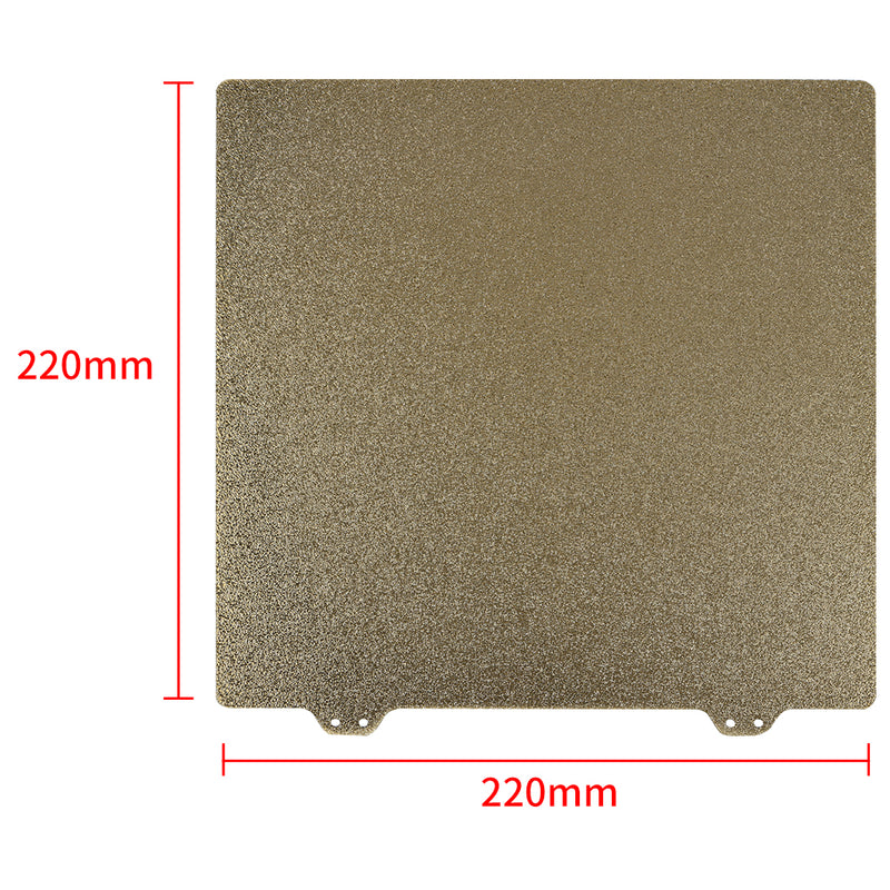 Gold 220x220mm Double Texture PEI Sheet Powder Steel Plate with 6 Magnetic Block for 3D Printer