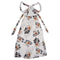 Women's New Fashion Summer Floral Print Halter Chiffon Long Dress Backless  P8D2