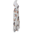 Women's New Fashion Summer Floral Print Halter Chiffon Long Dress Backless  P8D2