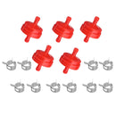 5pcs 1/4inch Inline Fuel Gas Filter & 10pcs Hose Clamps Set For Briggs & Stratton