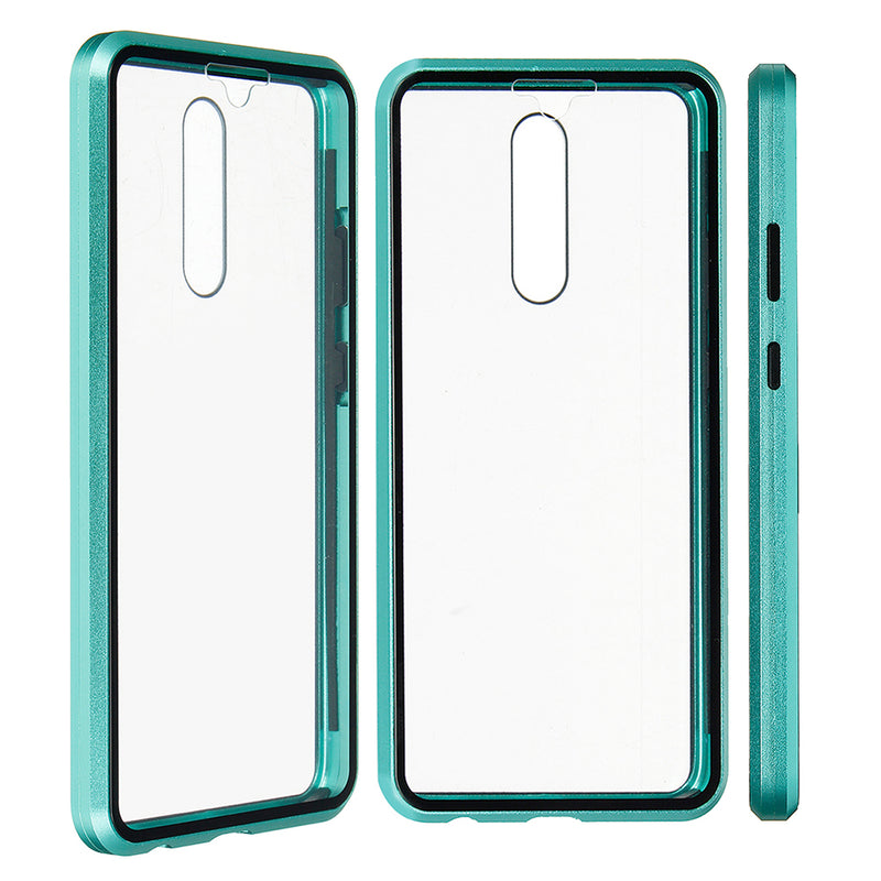 For Xiaomi Redmi 8 Case Bakeey 360 Curved Screen Front+Back Double-sided Full Body 9H Tempered Glass Metal Magnetic Adsorption Flip Protective Case For Xiaomi Redmi 8