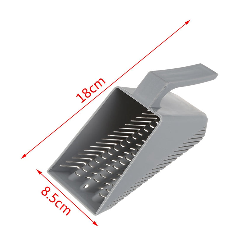 Aquarium Fish Tank Gravel Sand Scoop Shovel Scraper Cleaning Pan Gray