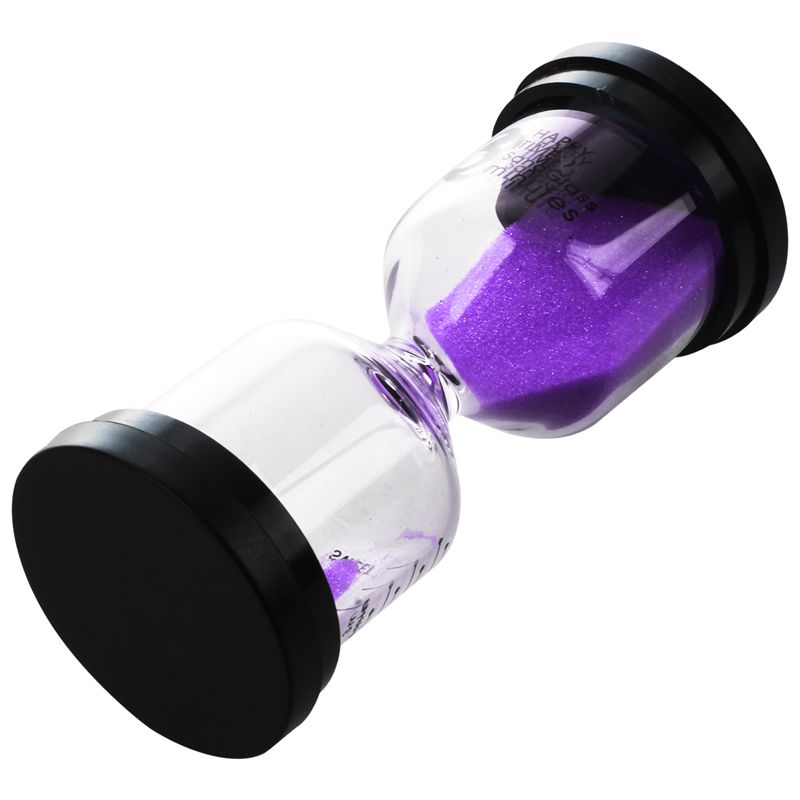 1 Purple Glass + Sand 3 minute tick time Hourglass With packaging 10 * 4.3c