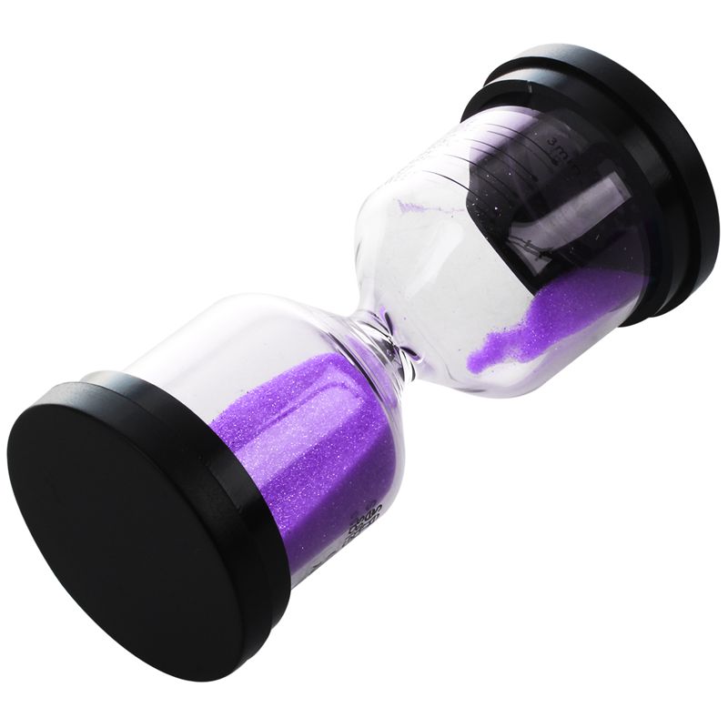 1 Purple Glass + Sand 3 minute tick time Hourglass With packaging 10 * 4.3c