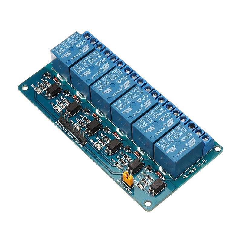 BESTEP 6 Channel 24V Relay Module Low Level Trigger With Optocoupler Isolation