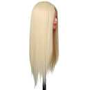30% Blonde Real Human Hair Training Hairdressing Head Mannequin Clamp Holder