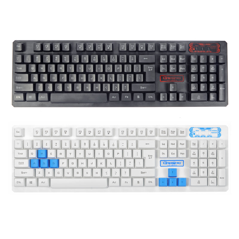 HK6500 2.4GHZ Wireless Suspension Keycap Keyboard and 1600DPI Wireless 4D Button Gaming Mouse Combo for Office PC and Laptop