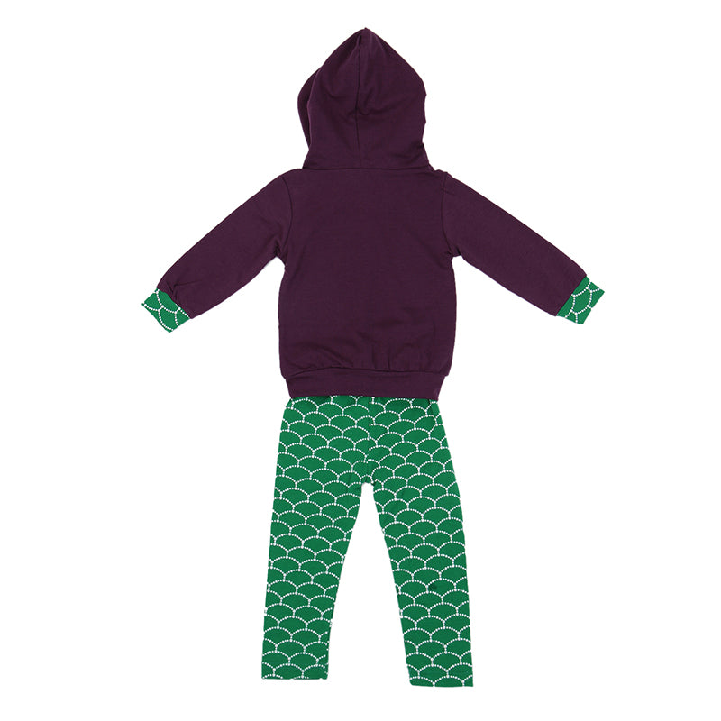 2Pcs Toddler Kids Girls Mermaid Hoodie Tops Pants Outfits Set 100 F6P9