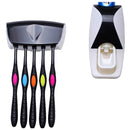 Automatic Toothpaste Dispenser + Toothbrush Holder Set Black