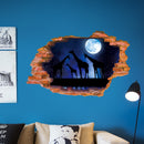 Miico Creative 3D Moon Night Giraffe Broken Wall Removable Home Room  Decor Sticker
