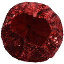 Lady Costume Stretch Sparkly Shining Sequin Beret Beanie Hat red M3Y8