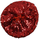 Lady Costume Stretch Sparkly Shining Sequin Beret Beanie Hat red M3Y8