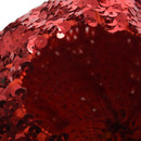 Lady Costume Stretch Sparkly Shining Sequin Beret Beanie Hat red M3Y8