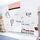 Miico FX82032 2PCS Cartoon Wall Stickers Small Train Painting Sticker Children's Room And Kindergarten Decoration Sticker