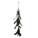 Handmade Dream Catcher Black Feather Wood Beads Balcony Room Wall Hanging Decorations