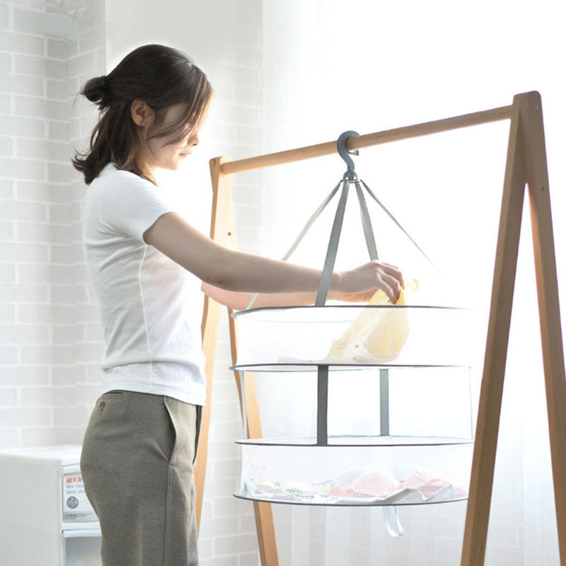 XiTianLong Windproof Double Layers Foldable Clothes Net Dry Rack Mesh Hanger Home Laundry Storage Baskets From Xiaomi Youpin