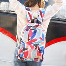 Canvas Backpack School Bag Camping Travel Bag Waterproof Graffiti 14 Inch Laptop Bag Shoulder Pack