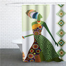 Fashion African Woman Pattern Waterproof Polyester Fabric Shower Curtain for Bathroom