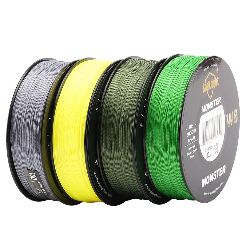SeaKnight 500M/546YDS MONSTER W8 Braided Fishing Lines 8 Weaves Wire Smooth PE Multifilament Line
