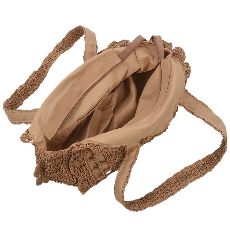 New Fashion Women Summer Round Rattan grass Bags Beach Shoulder Bags Handba D3Z2