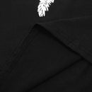 Women's New Fashion T-Shirt Sexy Off Shoulder Feather Print Short Sleeve Su C8D6