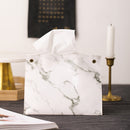 Marble Pattern Tissue Car PU Leather Office Marble Holder Decoration Napkin Box