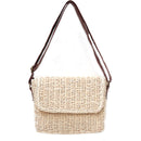 Woman Straw Rattan Crossbody Bag Vintage Handmade Shoulder Pack Handbag