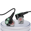 AUGIENB Dual Dynamic Units Earphone 3.5mm Jack Wired Control Earbuds Stereo In-ear Headphone with Mic