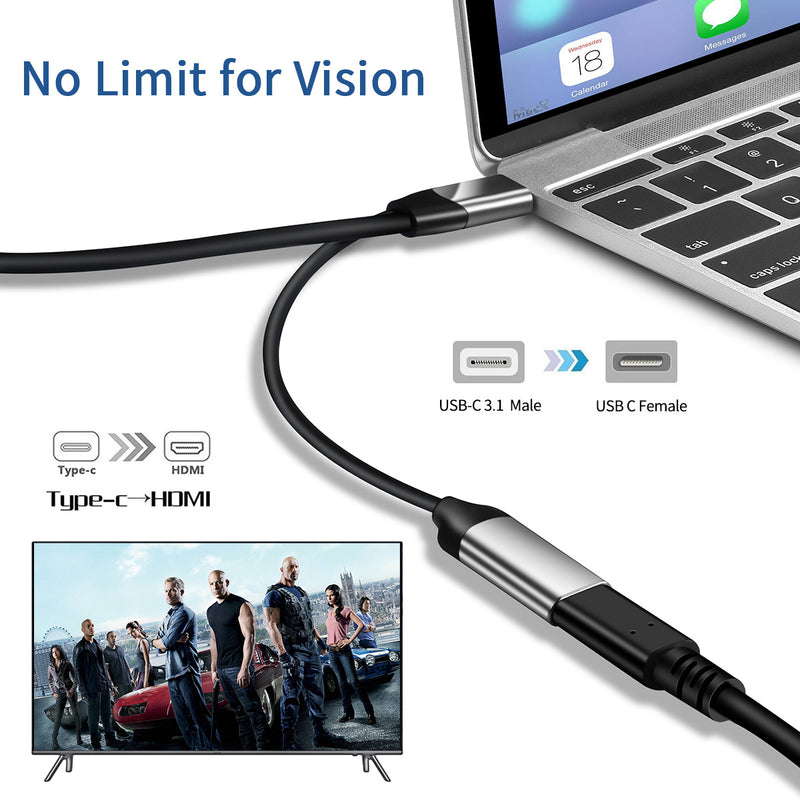 Bakeey USB-C Adapter Converter to 4K HD Display Port + 100W Type-C PD Charging Port for Smart Phone Tablet Laptop MacBook