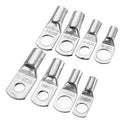 60Pcs Silver SC Bare Terminals lug Tinned Copper Tube Lug Ring Seal Battery Wire Connector Bare Cable Crimped/Soldered Terminal Kit