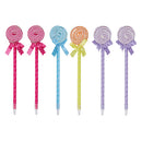 6pcs Creative Cute Cartoon Stationery Lollipop Ballpoint Pens Random Colors B3N8