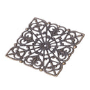50 Bronze Tone Square Filigree Wraps Connectors 40mm