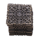 50 Bronze Tone Square Filigree Wraps Connectors 40mm