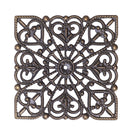 50 Bronze Tone Square Filigree Wraps Connectors 40mm