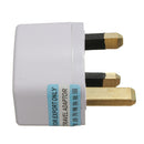 Universal US/EU To UK AC Power Adapter Travel Converter Adapter 3 Pins 110V-240V White