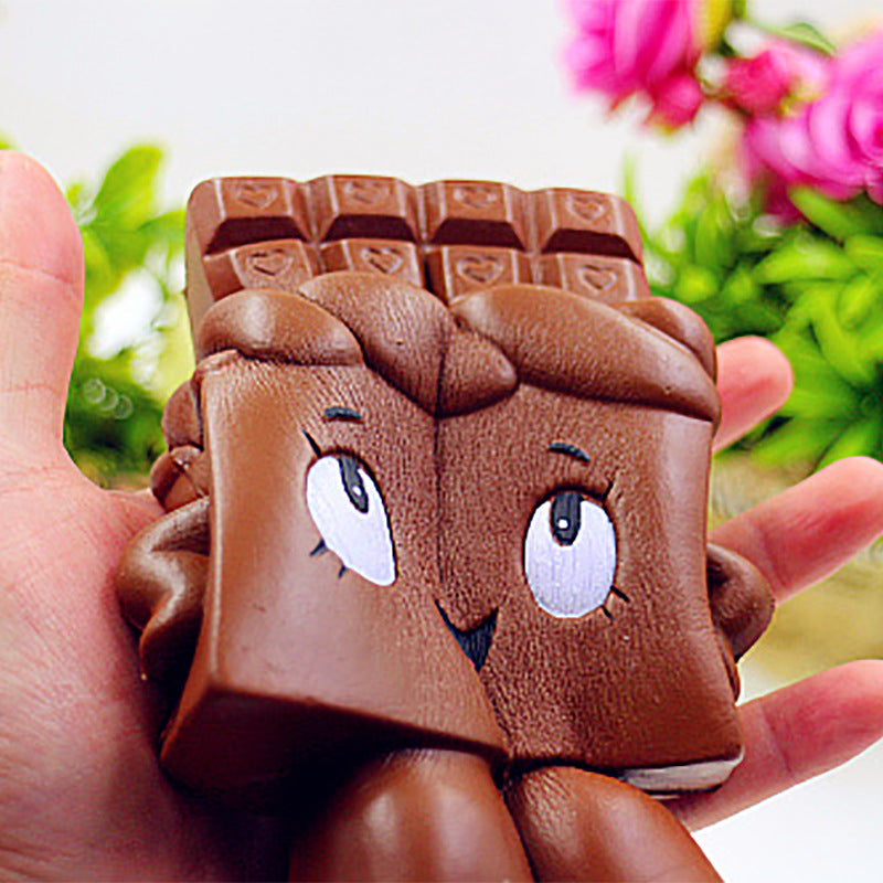 PU Simulation Of Chocolate Human Toy Squishy - Pressure Relief Toys Random Color