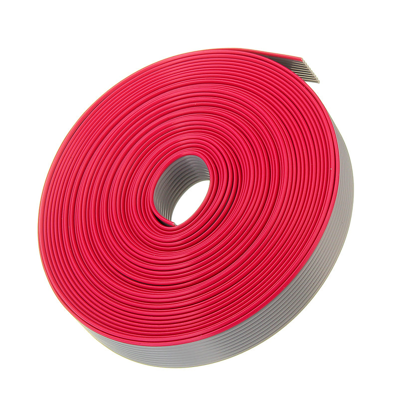 5M 1.27mm Pitch 10 Pin 10P Grey Gray Flat Ribbon Data Cable Wire Connector AWG28 300V