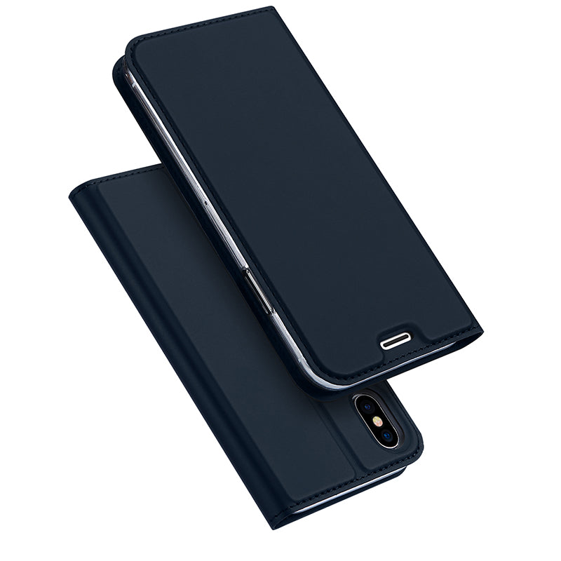 DUX DUCIS Magnetic Flip Card Slot Bracket PU Leather Case For iPhone X
