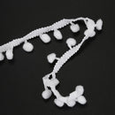 20 Yard 10MM PomPom Trim Ball Fringe Ribbon DIY Sewing Accessory Lace White