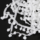 20 Yard 10MM PomPom Trim Ball Fringe Ribbon DIY Sewing Accessory Lace White