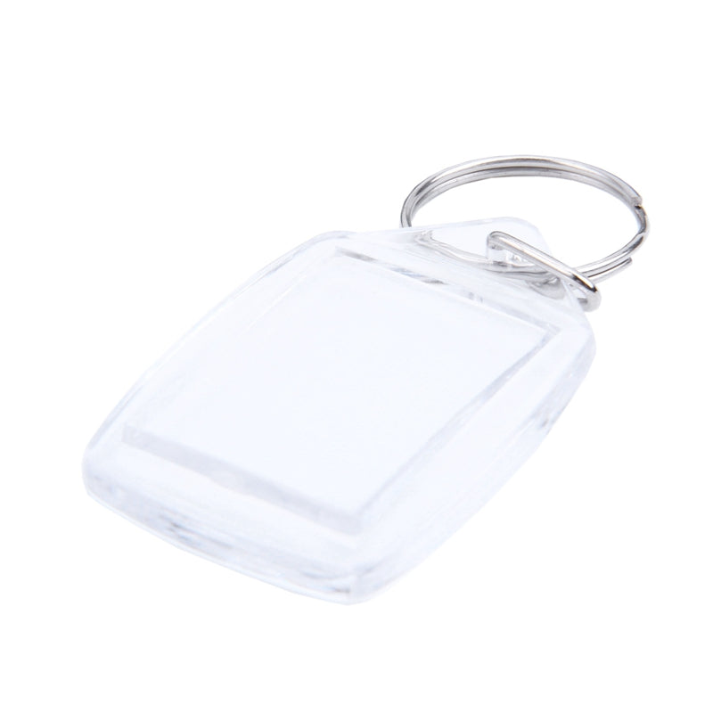 5x Clear Acrylic Blank Keyrings Insert Passport Photo Keychain Keyfob E9K5
