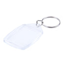 5x Clear Acrylic Blank Keyrings Insert Passport Photo Keychain Keyfob E9K5