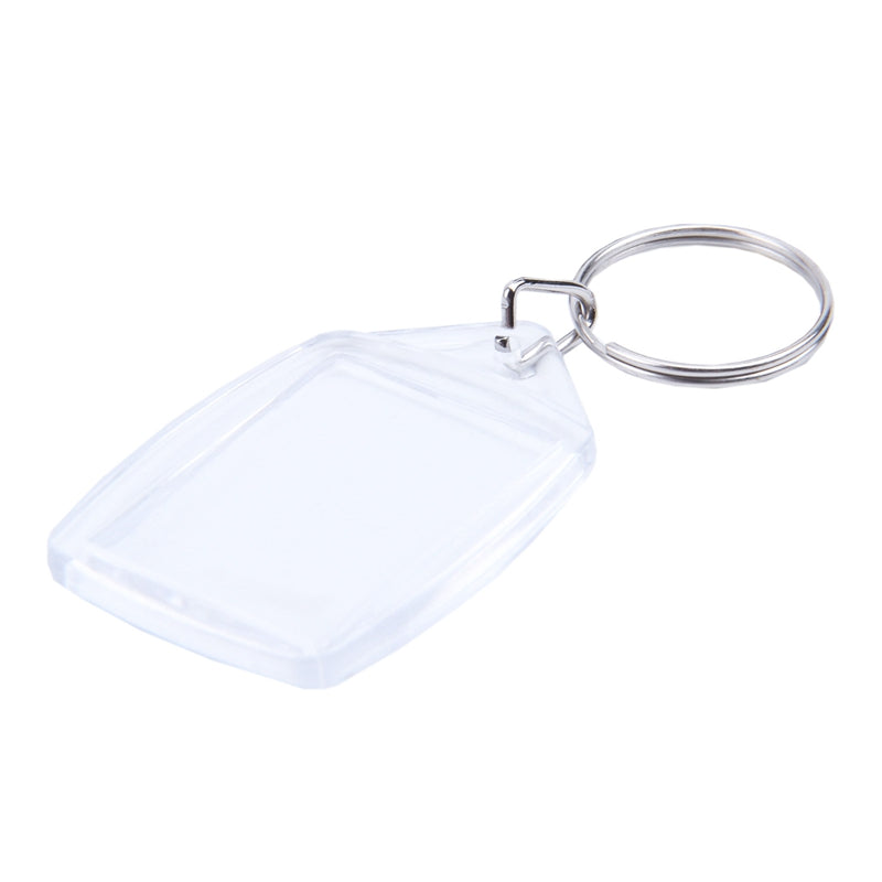 5x Clear Acrylic Blank Keyrings Insert Passport Photo Keychain Keyfob E9K5