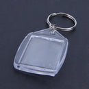 5x Clear Acrylic Blank Keyrings Insert Passport Photo Keychain Keyfob E9K5