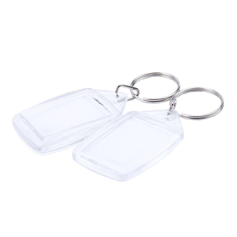 5x Clear Acrylic Blank Keyrings Insert Passport Photo Keychain Keyfob E9K5