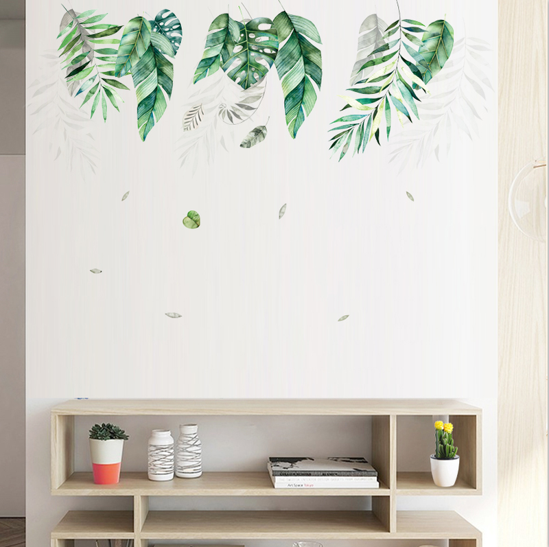 Miico FX82019 2 PCS Botanic Leaves Wall Sticker Decorative Sticker Removable Sticker DIY Sticker